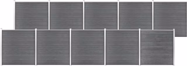 Berkfield Home Grey WPC and Aluminium Garden Fence Panel, W: 173.7 cm, H: 186 cm – 1