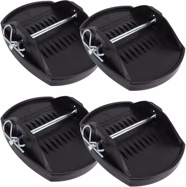 KORVIXA Heavy Duty Caravan Leg Pads, 4 Pack, Black, Width: 52 cm – 1