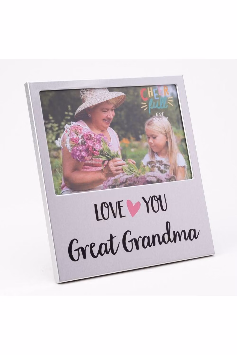 KDMD Cheerfull Great Grandma Aluminium Photo Frame, Grey, 2 Pack, W: 10 cm x H: 15 cm – 2