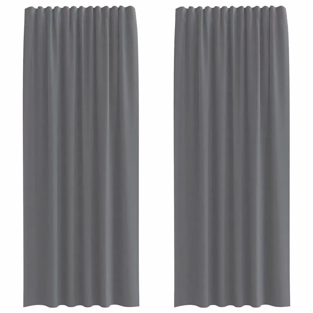Berkfield Home Dark Grey Transparent Voile Fabric Curtains with Rod Pockets, 2 Pack – 2