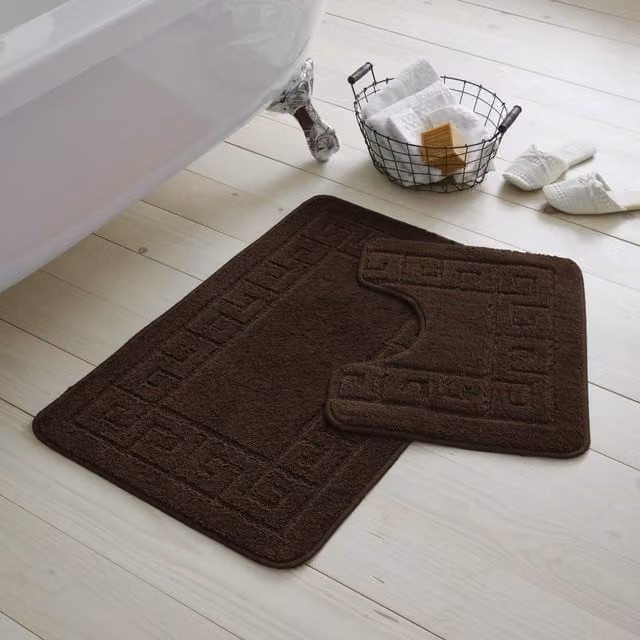 Gaveno Cavalia 2 Piece Greek Bath Set in Brown, W/D/H: 75 x 50 x 2 cm – 1
