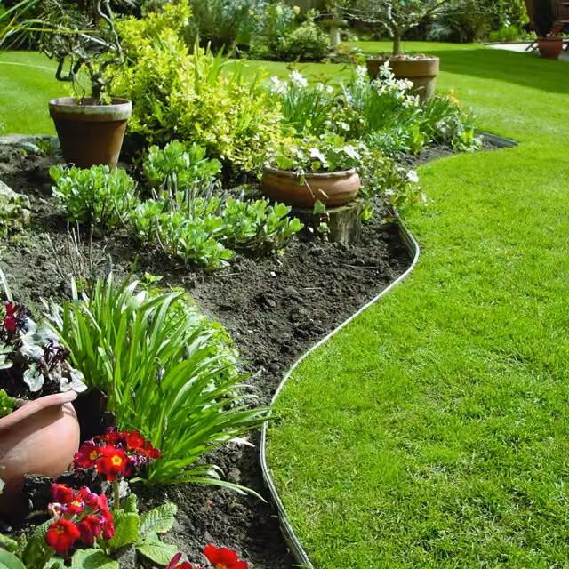 Swift Edge Aluminium Garden Border and Lawn Edging, Green, 600cm