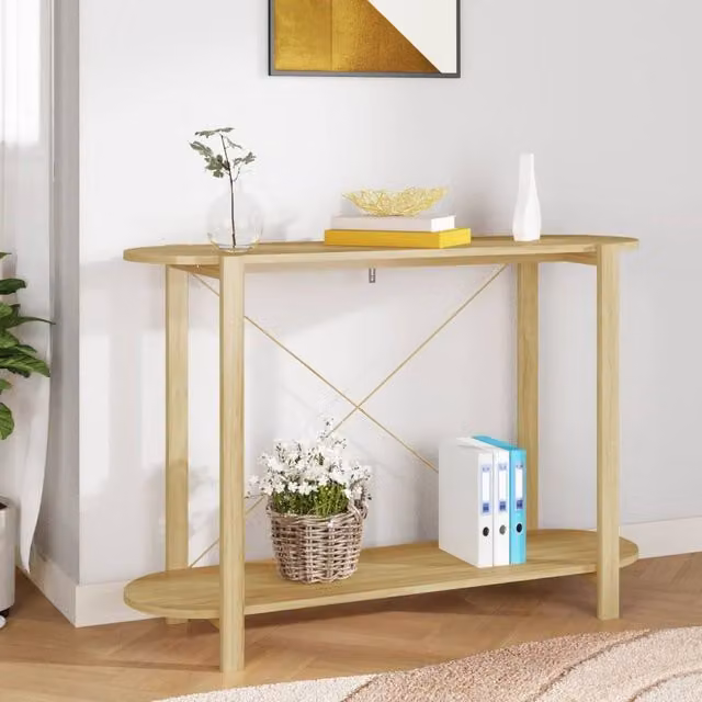 Berkfield Home Classic Console Table in Brown, W/D/H: 110 x 38 x 75 cm – 1