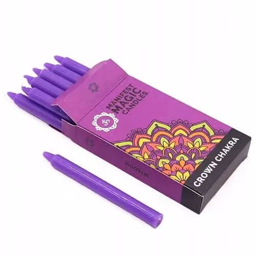 KDMD Manifest Magic Crown Chakra Purple Soy Wax Candles, Pack of 12 – 3