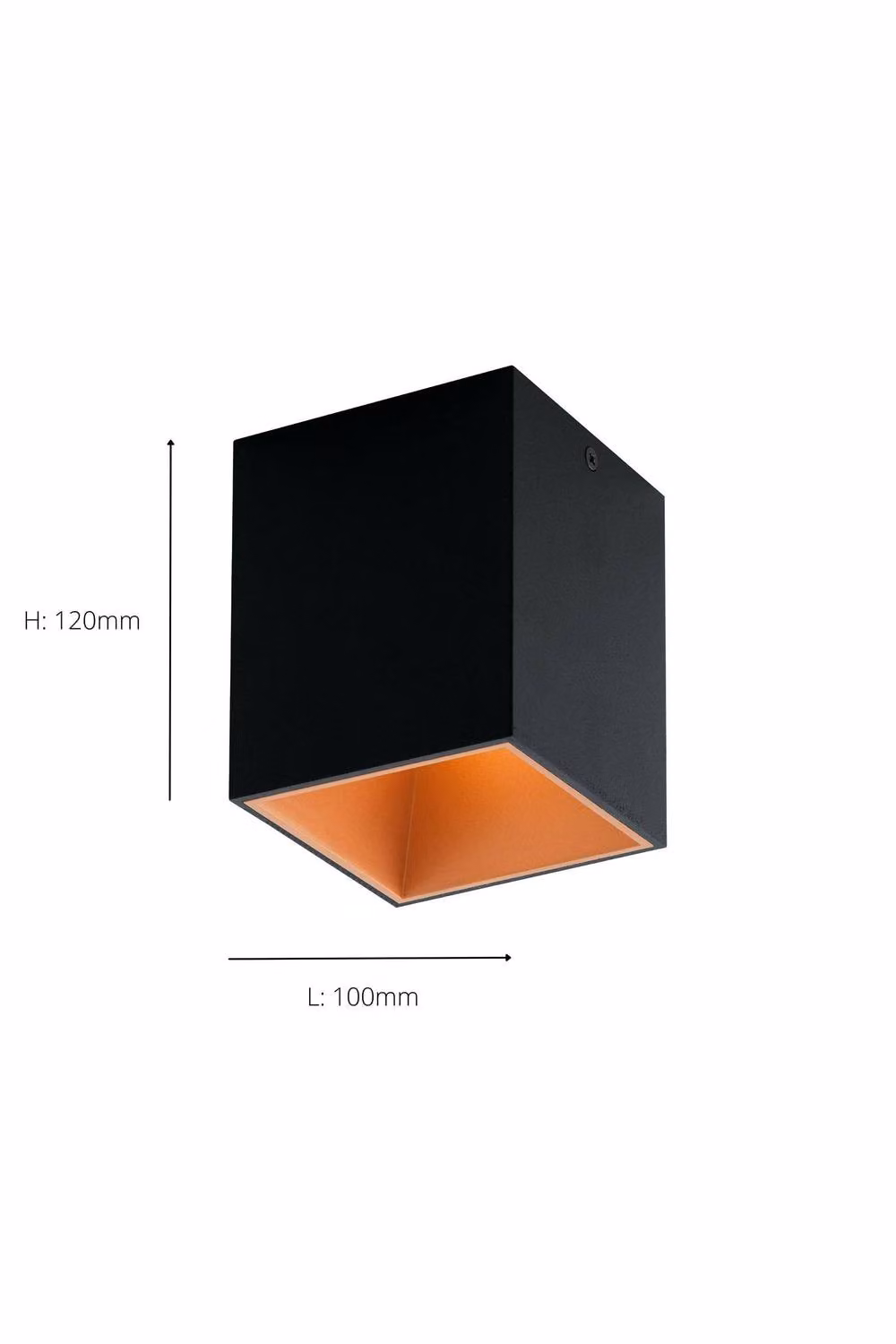Eglo Polasso Cuboid LED Ceiling Light in Black and Copper – 4