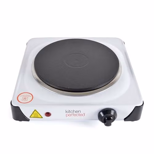 Lloydtron 1500W Single Cast Iron Radiant Hotplate with Overheat Protection and Auto Shut-off, White