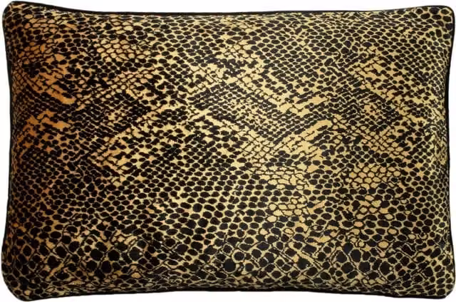 Paoletti Python Gold Velvet Jacquard Rectangular Cushion W/D/H: 60 x 40 x 40 cm – 1