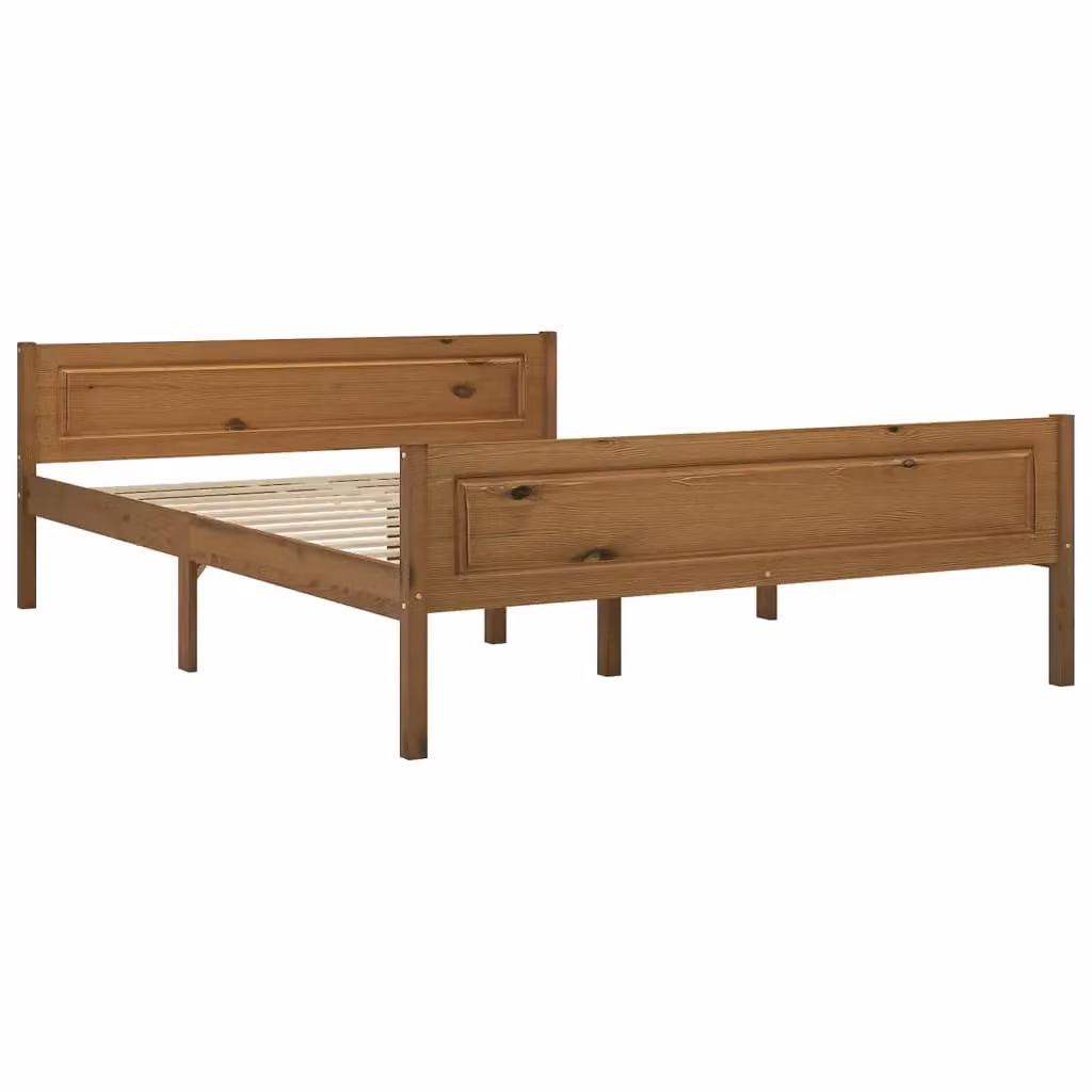 Berkfield Home Solid Pinewood Bed Frame in Honey Brown, W/D/H: 120 x 200 cm – 2