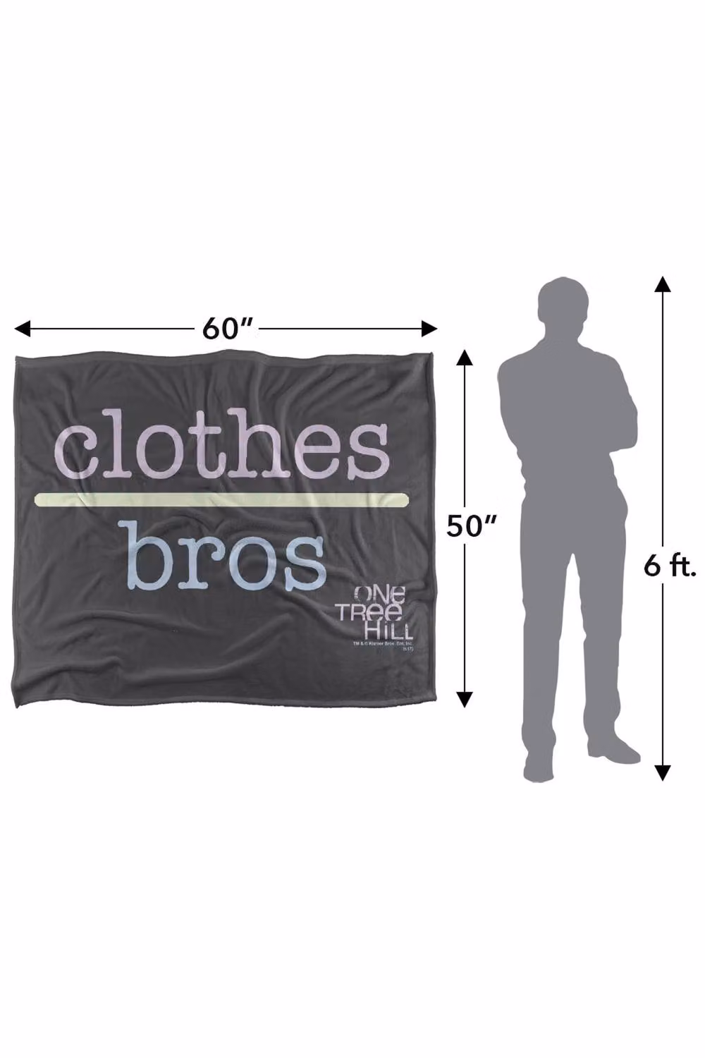 Warner Bros. One Tree Hill Clothes Over Bros 2 Super Soft Silky Touch Throw Blanket, Large, Grey and Multicolour – 3