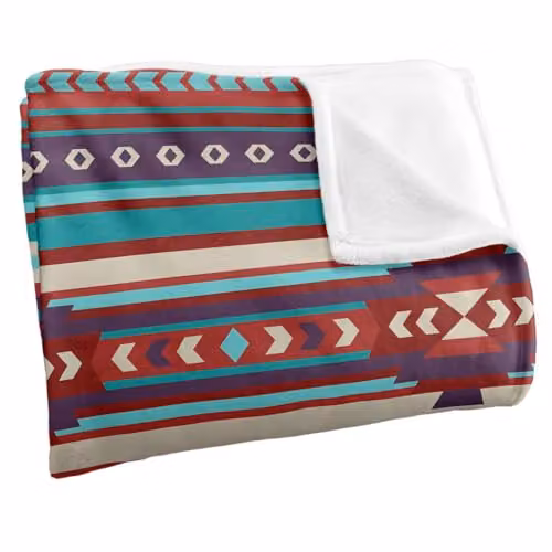 JQ Licensing James Piazza Southwest Turquoise Pattern Silky Touch Super Soft Fleece Throw Blanket, W: 152 cm, D: 127 cm – 2