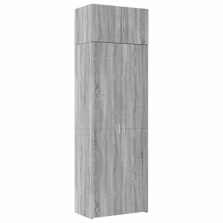Berkfield Home Grey Modern Wall Mounted Storage Cabinet with Hinged Doors, W: 70 cm, D: 42.5 cm, H: 225 cm