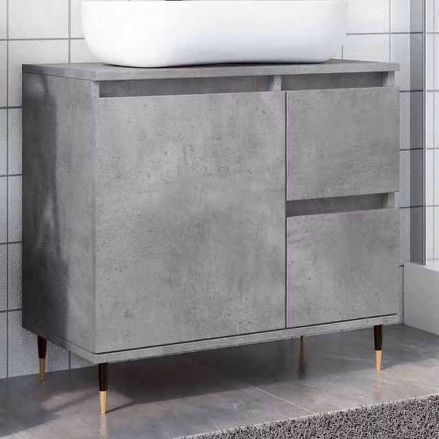 Berkfield Home Industrial Bathroom Cabinet in Grey, W/D/H: 65 x 33 x 60 cm – 1