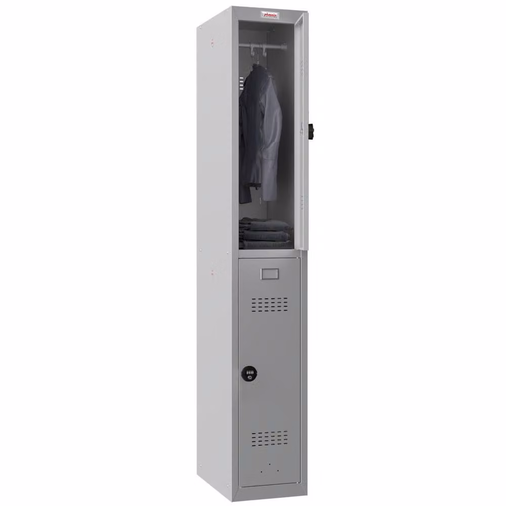 Phoenix Safe Company PL1230GGC Personal Locker in Grey with Combination Locks and Hinged Doors, H 180 cm x W 100 cm – 2