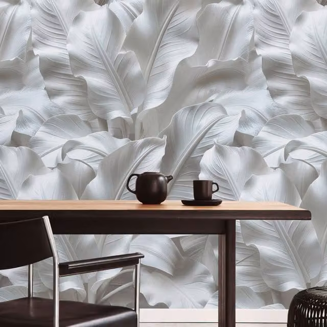 Grandeco Shiroikabe 3 Lane Repeatable Textured Wallpaper Mural in White