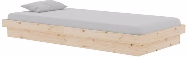 Berkfield Home Beautiful Single Bed Frame in Solid Pine Wood, Beige, W/D/H: 90 x 190 cm