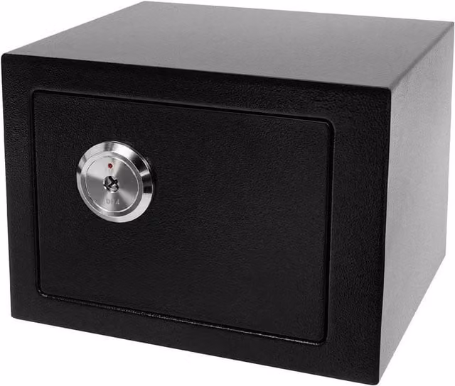 NESTLUNE Mechanical Safe Box with Key in Black, W/D/H: 23 x 17 x 17 cm – 1