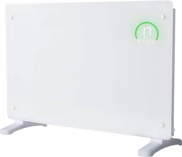 Spector Smart WiFi Electric Panel Heater, 2000W, White Glass, W/D/H: 51 x 24 x 24 cm