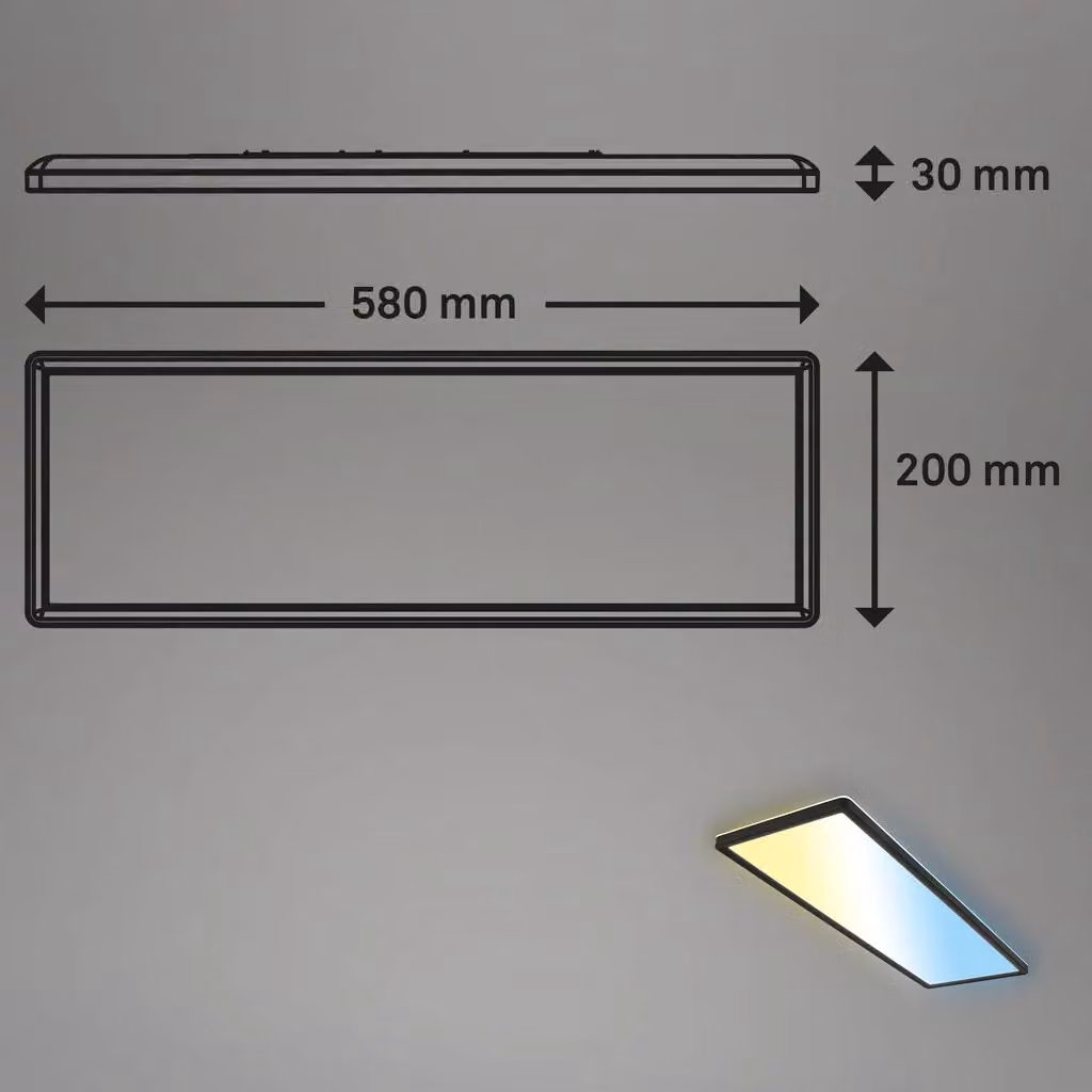 Briloner Black Ultraslim 23W CCT LED Ceiling Panel Light with Remote Control and Night-Light Function – 4