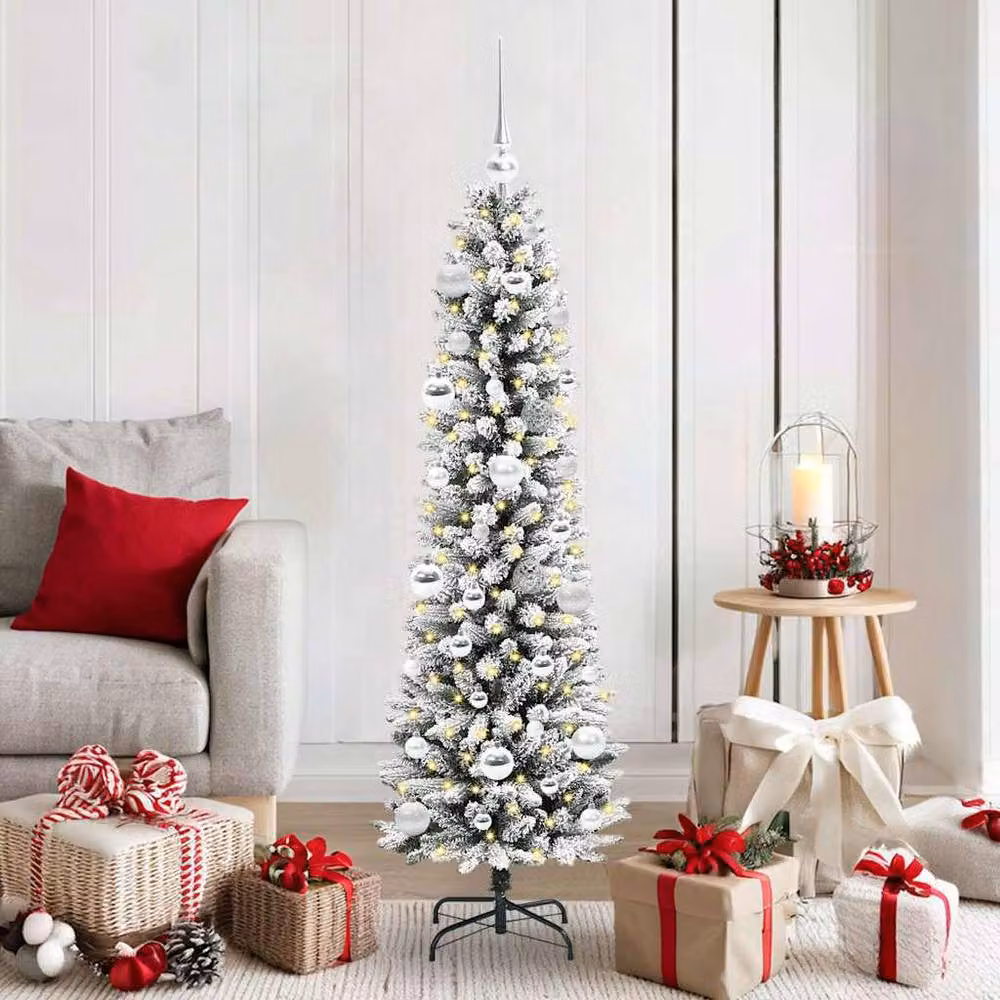 Berkfield Home Artificial Christmas Tree with 150 LEDs in Green and White – 2