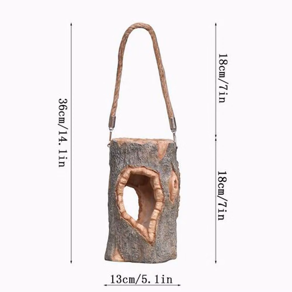 Quipulse Style 1 Solar-Powered Simulated Tree-Stump Decorative Hanging Lantern in Brown and Multicolour with Warm White Light – 2