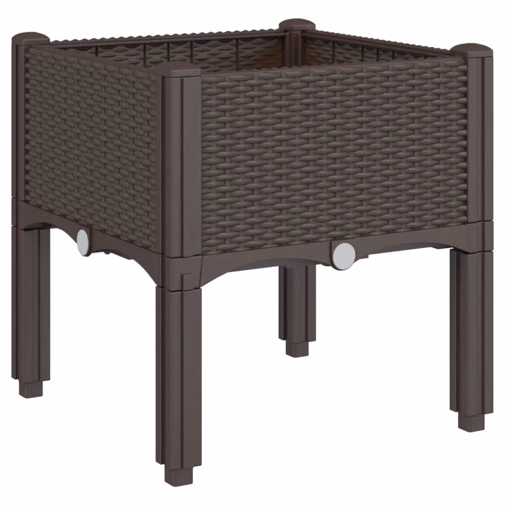 Berkfield Home Garden Planter with Legs, Brown, W/D/H: 40 x 40 x 42 cm – 2