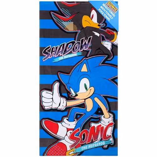 Get Trend Sonic the Hedgehog Cotton Beach Towel, Multicolour, W: 70 cm, H: 140 cm – 1