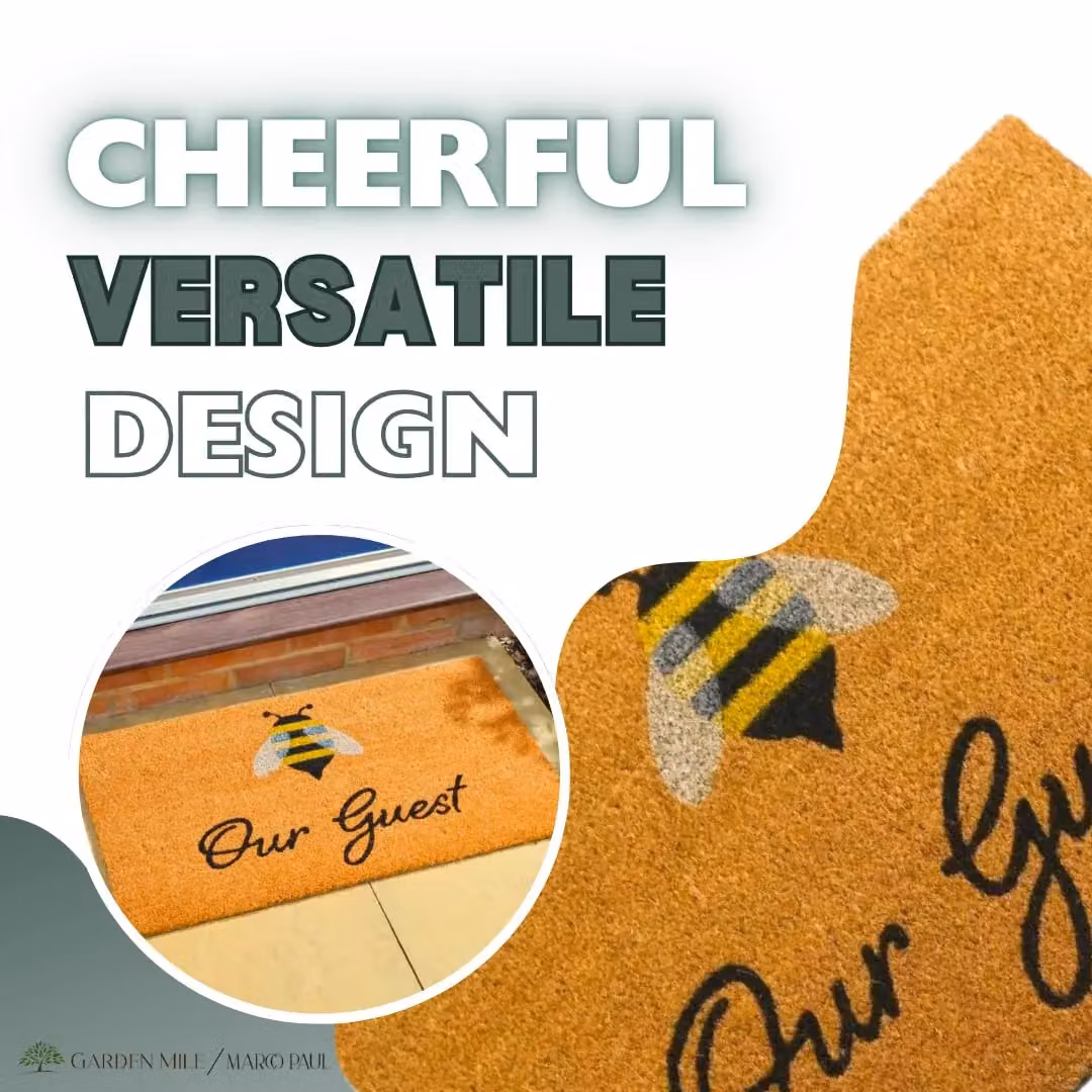 Marco Paul Bee Our Guest Non Slip Coir Door Mat, Multicolour, W: 75.0 cm, D: 45.0 cm – 4