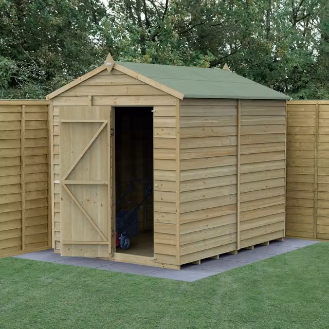 Forest Garden 4LIFE Apex Wooden Shed with Base in Brown