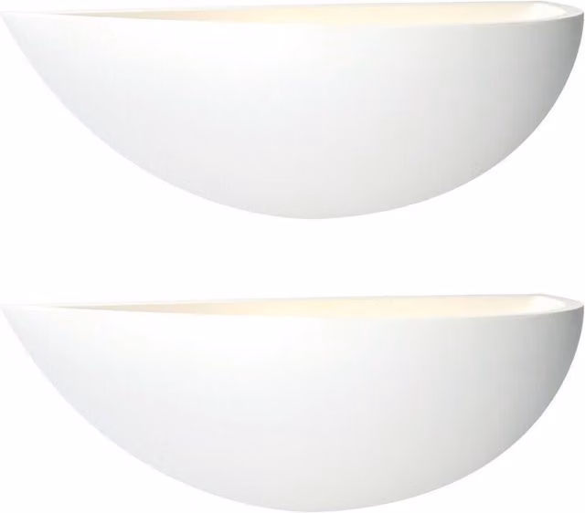 Loops 2 Pack Dimmable LED Wall Light in Primed White, Up Lighting Dome Style
