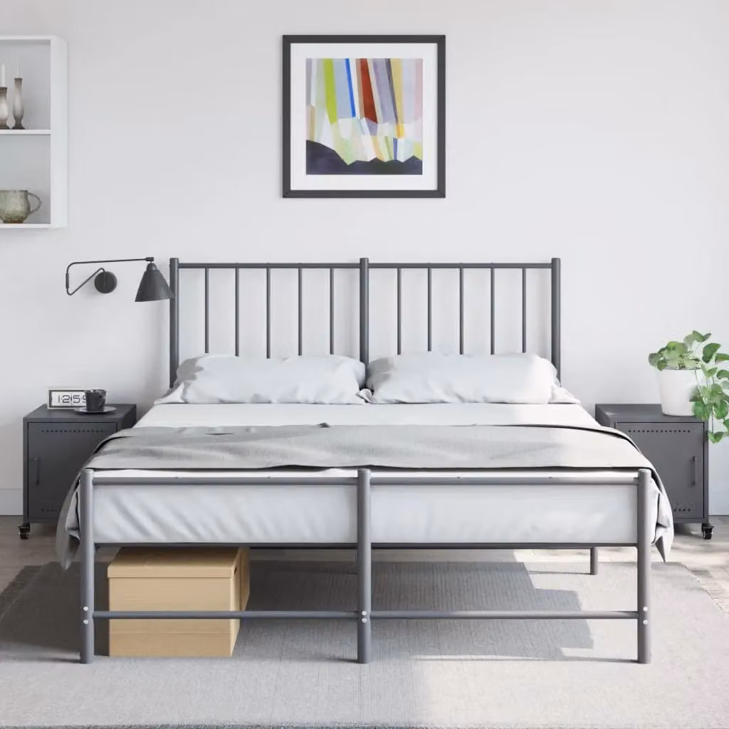 Berkfield Home Set of 2 Anthracite and Black Metal Bedside Cabinets, W/D/H: 36 x 39 x 43.5 cm – 2