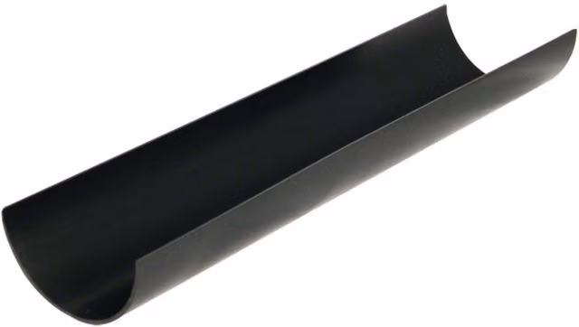 FloPlast Half Round Plastic Rainwater Gutter System, 75mm, Black, 2 Metre