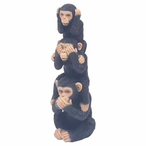 Garden Greatness Lesser & Pavey Cheeky Monkeys Stacked Ornament, Multicolour and Black Plastic Tabletop Figurine