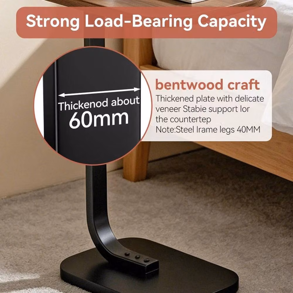 NESTLUNE C-Shaped Side Table and Sofa End Table in Brown – 4