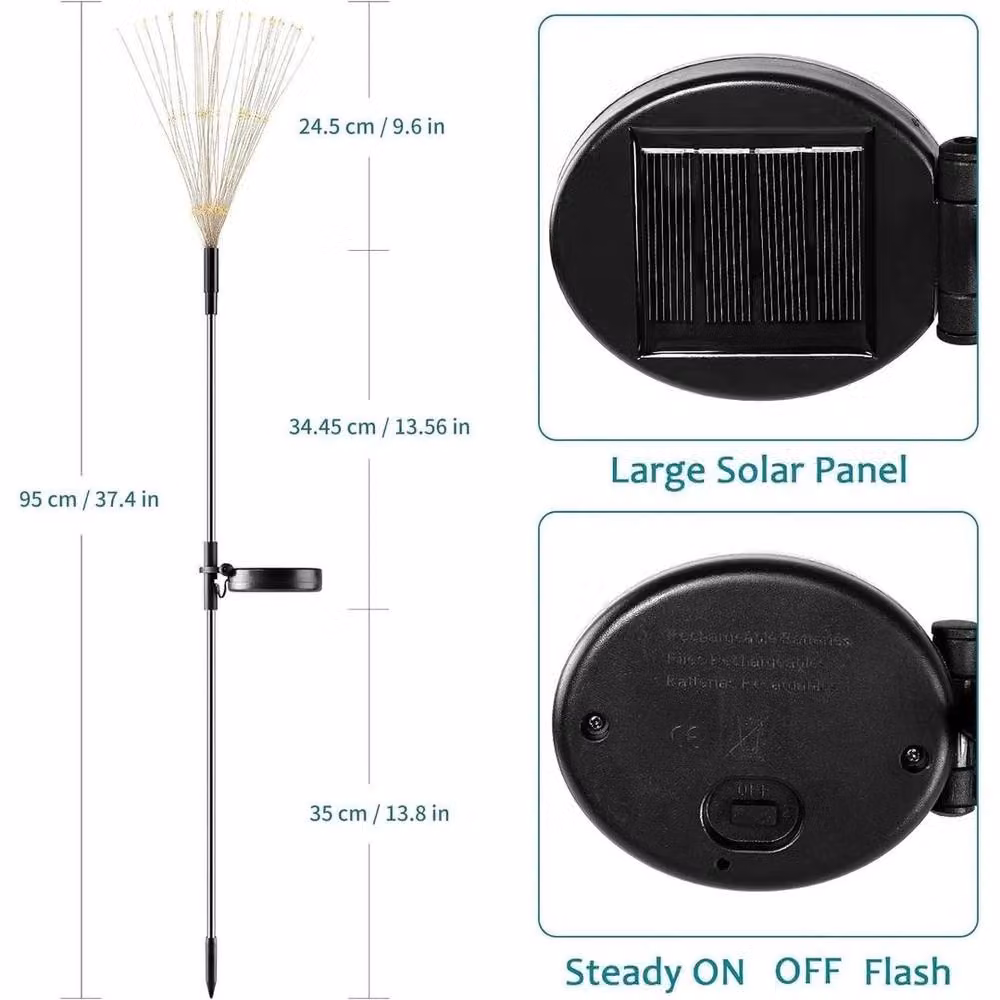 NESTLUNE 4 Piece Multicolour RGB LED Firework Garden Path Light Starburst Stakes – 3