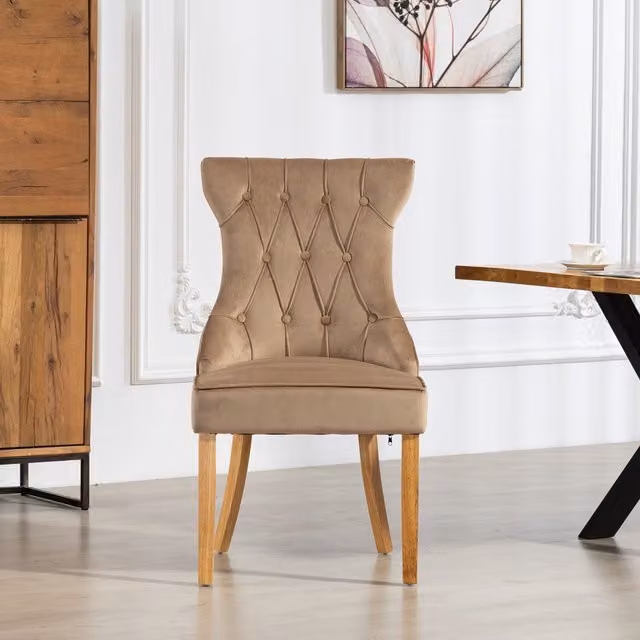 Artemis Home Martina Velvet Fabric Dining Chairs, Set of 2, Brown