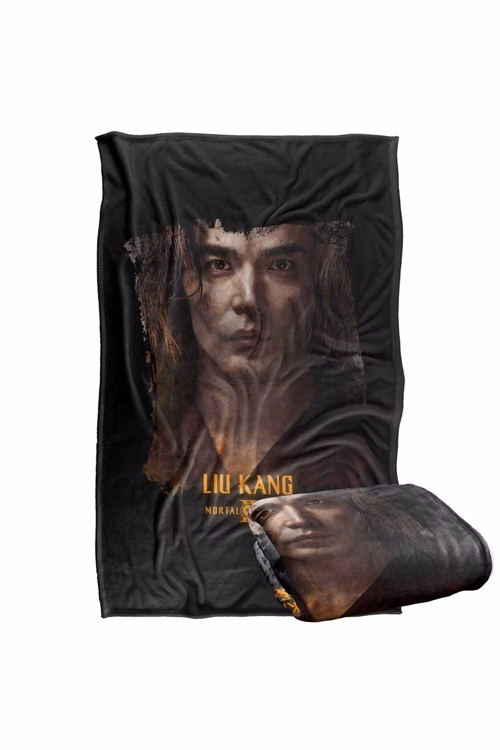 Warner Bros. Mortal Kombat 2 Liu Kang Portrait Super Soft Fluffy Throw Blanket, Multicolour and Black, Large – 2