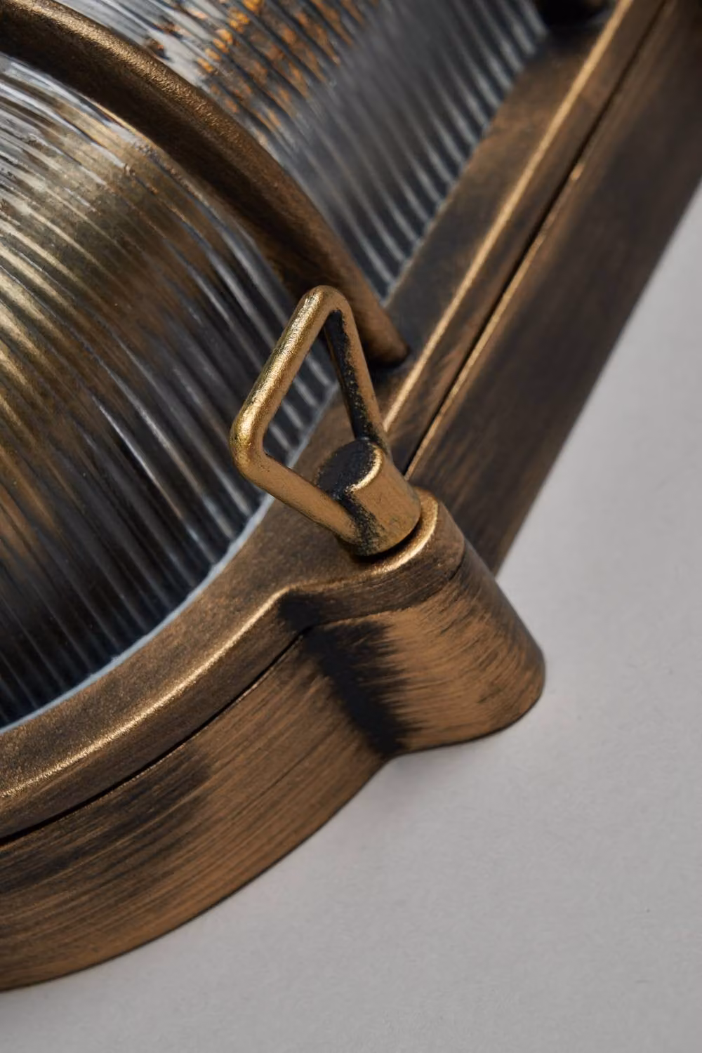BHS Lighting Mika Caged Oval Outdoor Wall Light in Gold/Brass – 2