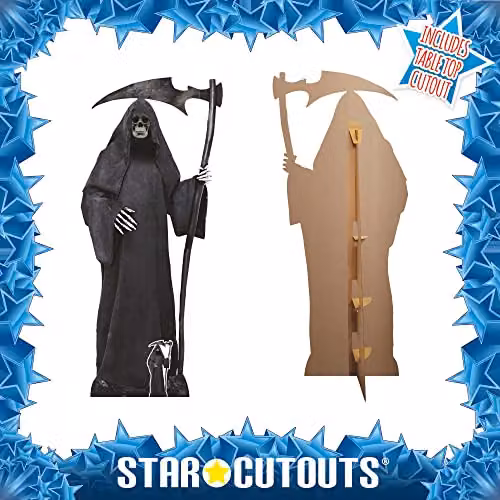 Star Cutouts SC4120 Grim Reaper Lifesize Cardboard Cutout, Black and Multicolour – 3