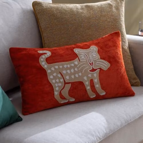 Wylder Orange Graphic Leopard Abstract Polyester Filled Cushion W/H: 50 x 30 cm – 5