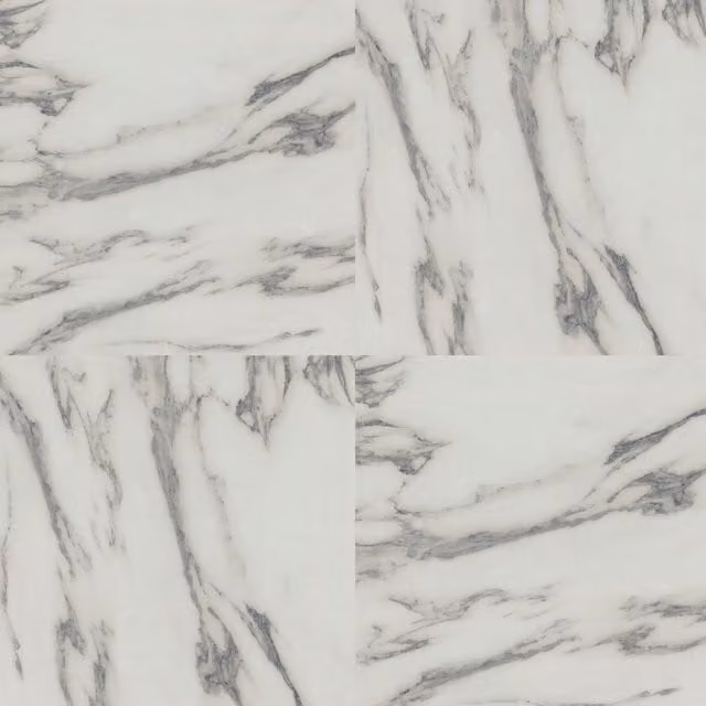 Artifix Carrara Marble Floor Tiles, White and Grey, 10 Tiles Per Pack, W/D/H: 30.5 x 30.5 x 30.5 cm