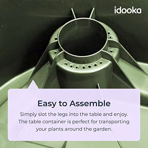 idooka Small Green Plastic Planter Propagation Station and Potting Bench for Indoor or Outdoor Use, W/D/H: 77 x 40 x 83 cm – 5