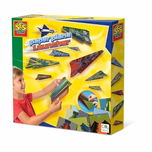 SES Creative 14288 Paper Plane Launcher Set in Yellow and Multicolour – 1