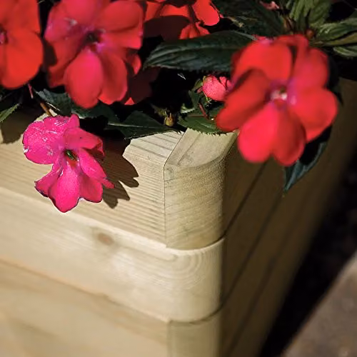 Rowlinson Marberry Grand Square Wood Planter, Brown, W: 50 cm, D: 50 cm, H: 39 cm – 3