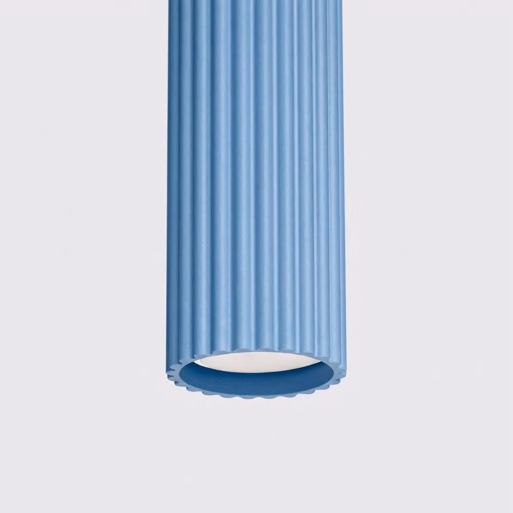 Sollux Lighting minimalist cylinder pendant lamp in light blue, W/D/H: 8 x 8 x 118 cm – 3