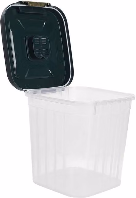 Garden Sanctuary Large Capacity Food Storage Container in Transparent Plastic with Silicone Clip