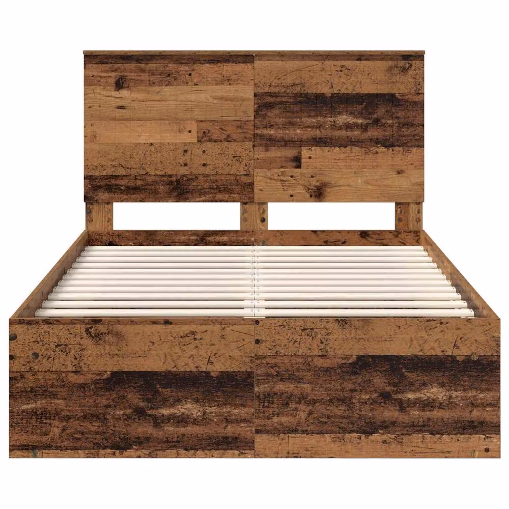 Berkfield Home Bed Frame with Headboard in Brown Solid Pine Wood, W/D/H: 120 x 200 cm – 4