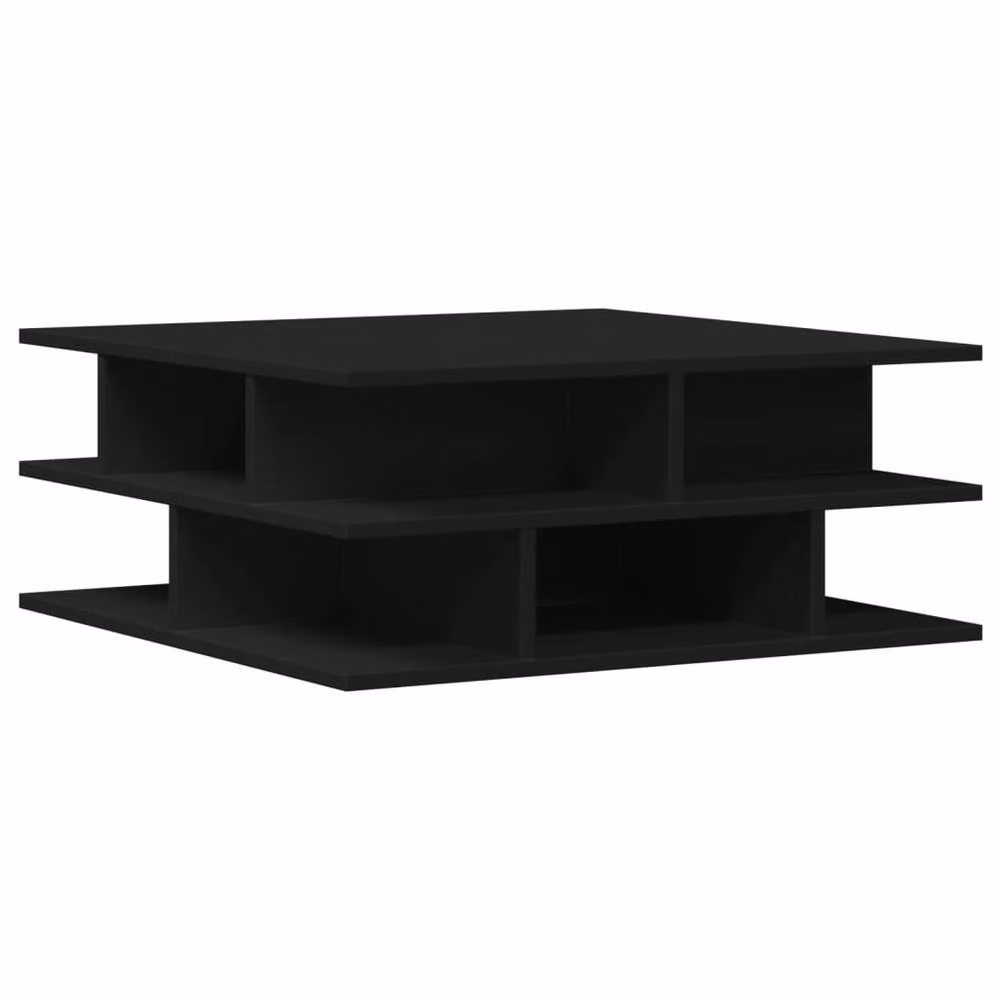 Berkfield Home Modern Black Square Coffee Table in Matt Engineered Wood W/D/H: 70 x 70 x 29 cm – 3