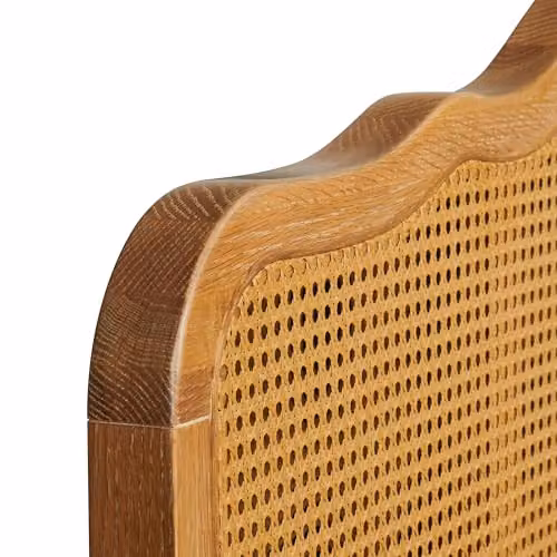 Statement Furniture Louis King Size Bed Frame in Brown Solid Oak with Rattan Cane Headboard, H: 161 cm, W: 180 cm, D: 214 cm – 3