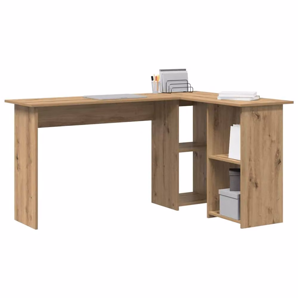 Berkfield Home Artisan Oak Computer Desk in Light Brown – 3