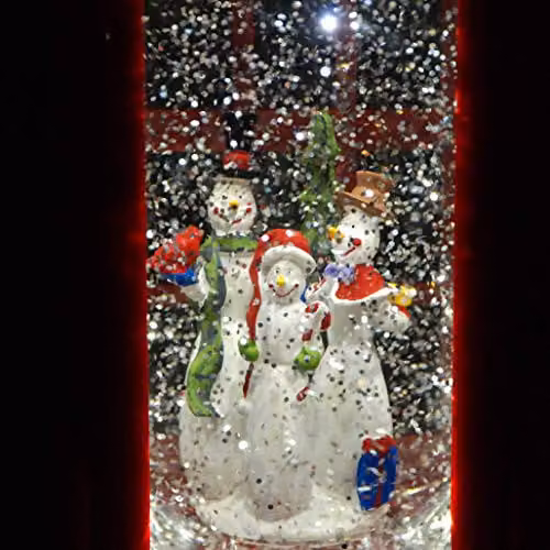 Premier Christmas Telephone Box Water Spinner with Snowman Scene in Red, Height: 26.5 cm – 3